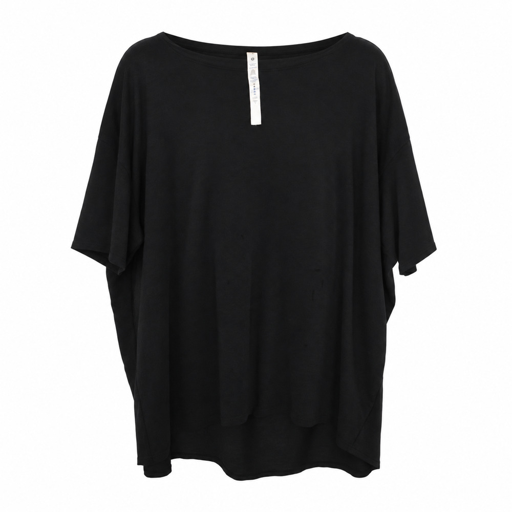 Lululemon Back In Action Short Sleeve T-Shirt Black 16 Oversized